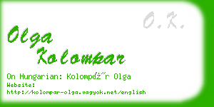 olga kolompar business card